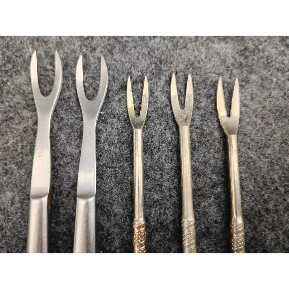 5 Vintage Stainless Steel Seafood Forks Lobster Crab Shellfish Nuts